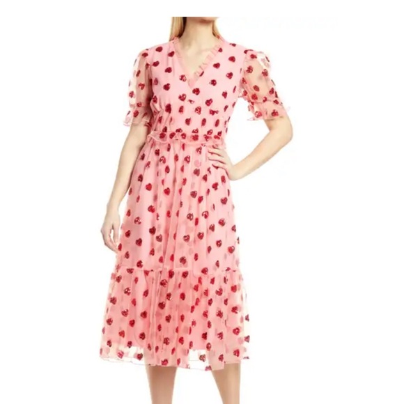 Rachel Parcell Sequin Heart Tulle MIDI Dress XXL - Picture 3 of 4